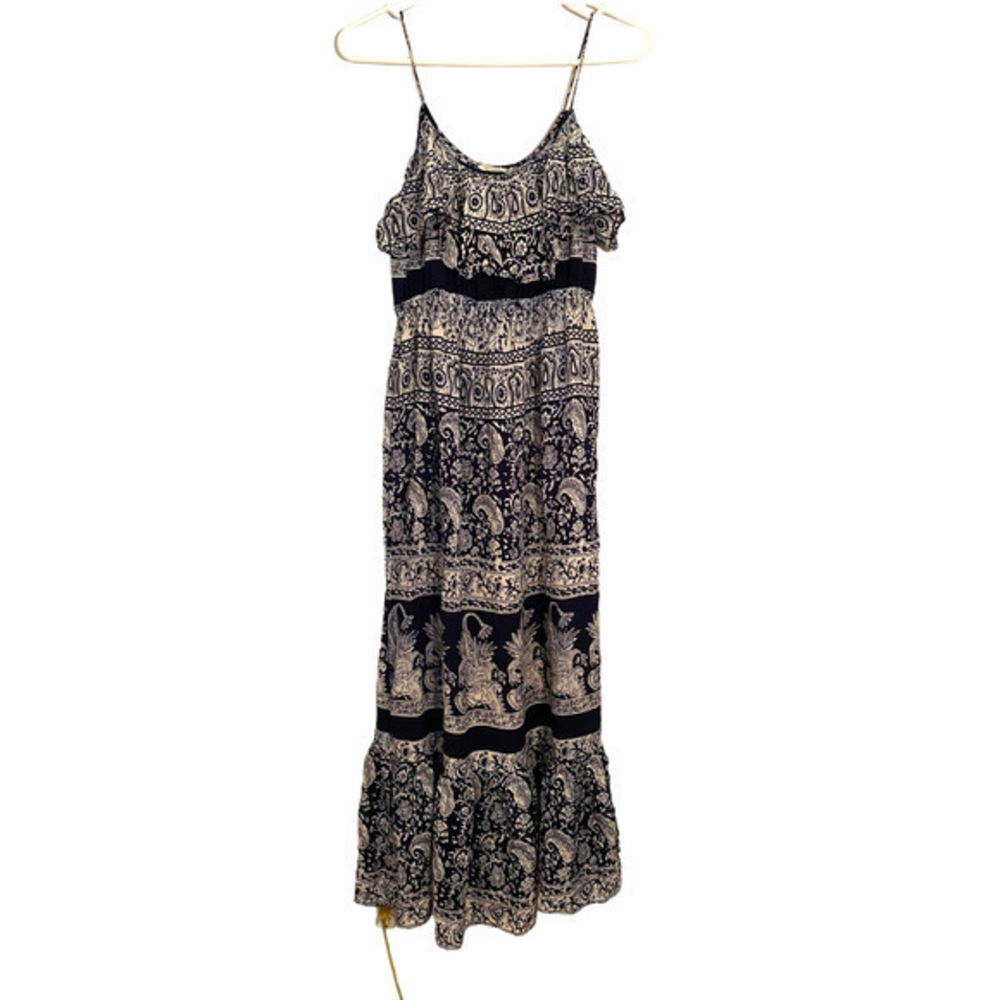 Forever 21 Los Angeles Blue Paisley Boho  Spaghetti Strap Sundress‎ Dress Size M
